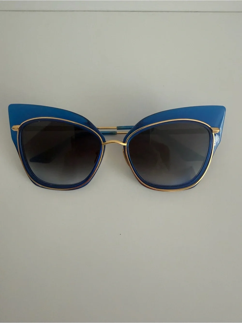 DITA Stormy Blue Frame Sunglasses with Gold Accents